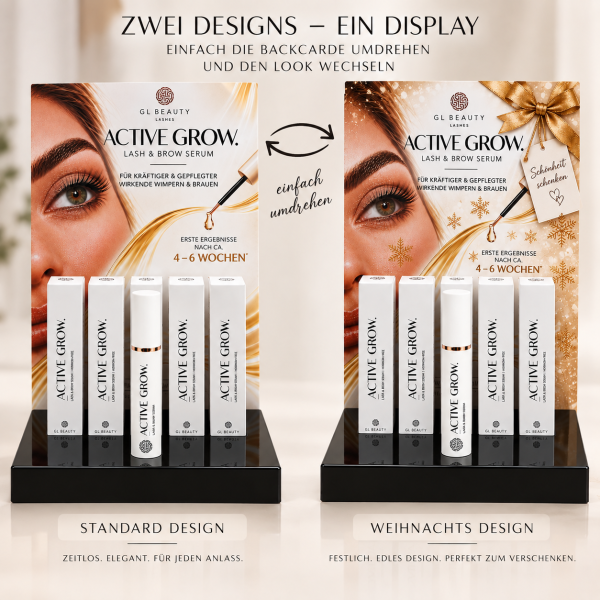 ACTIVE GROW Display | Lash & Brow Serum | Verkaufsdisplay für Studio & Salon