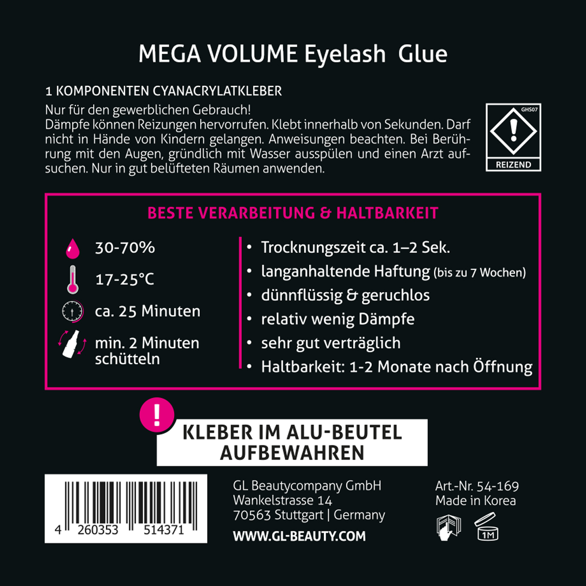 Mega Volume Eyelash Glue Speed Glue GL Beauty Lashes